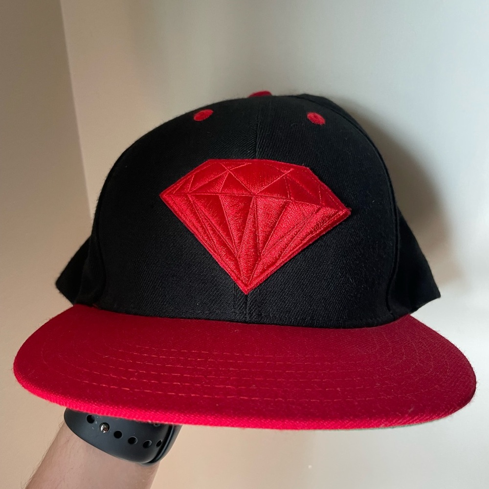 1337 Black and Red Diamond Logo Cap